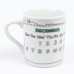 The Toscany Collection Japan White Christmas Calendar 8oz Ceramic Coffee Mug